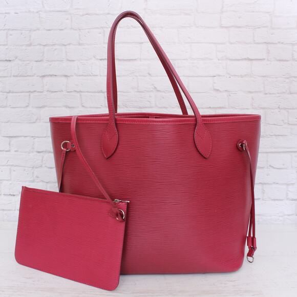 Louis Vuitton Neverfull MM Magenta Epi Tote Leather Shoulder Handbag A5039 - Picture 1 of 10